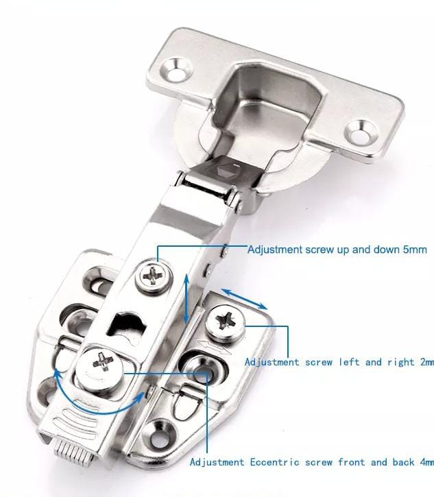 Bisagra autoreten 3D recta (codo 0) POR 100 UNIDADES