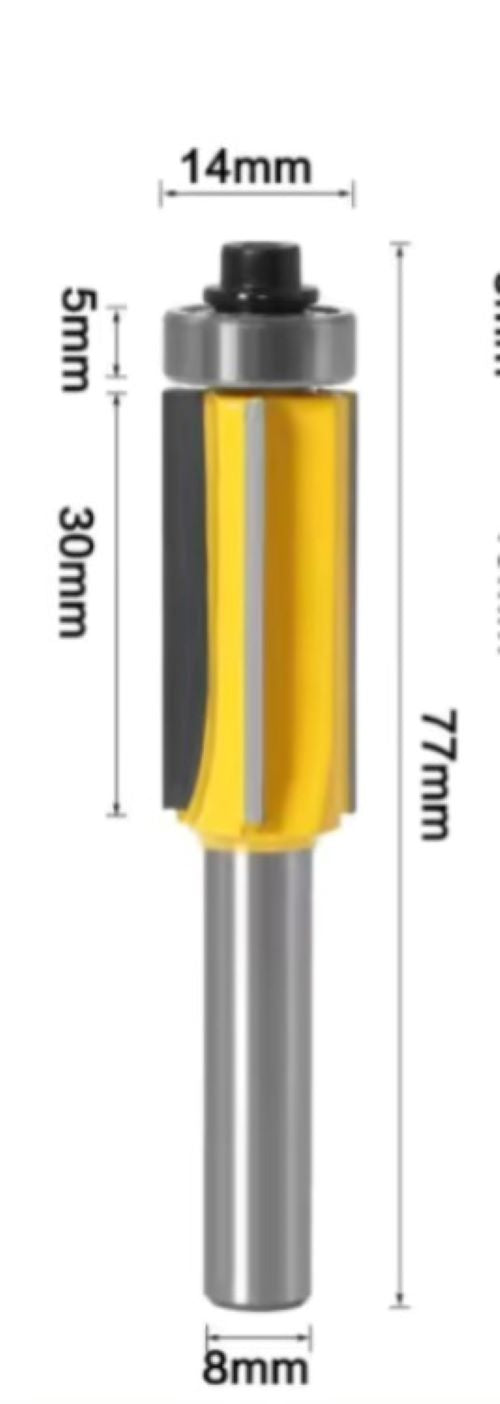Fresa copiadora vastago 8mm diametro 14mm lar. 30mm