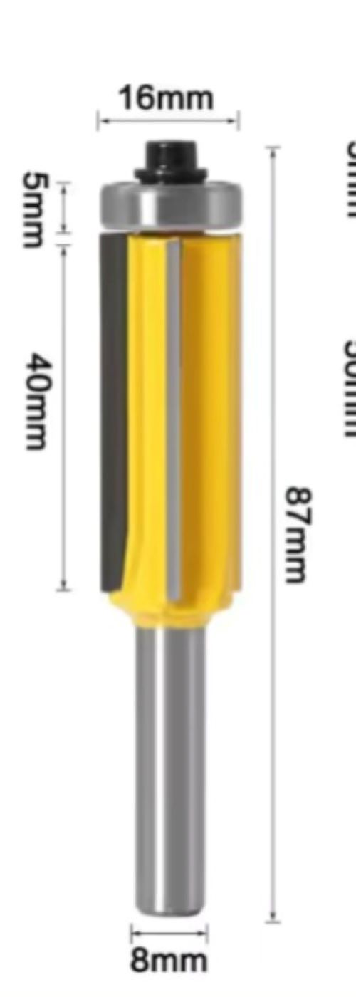 Fresa copiadora vastago 8mm diametro 16 mm lar. 40 mm