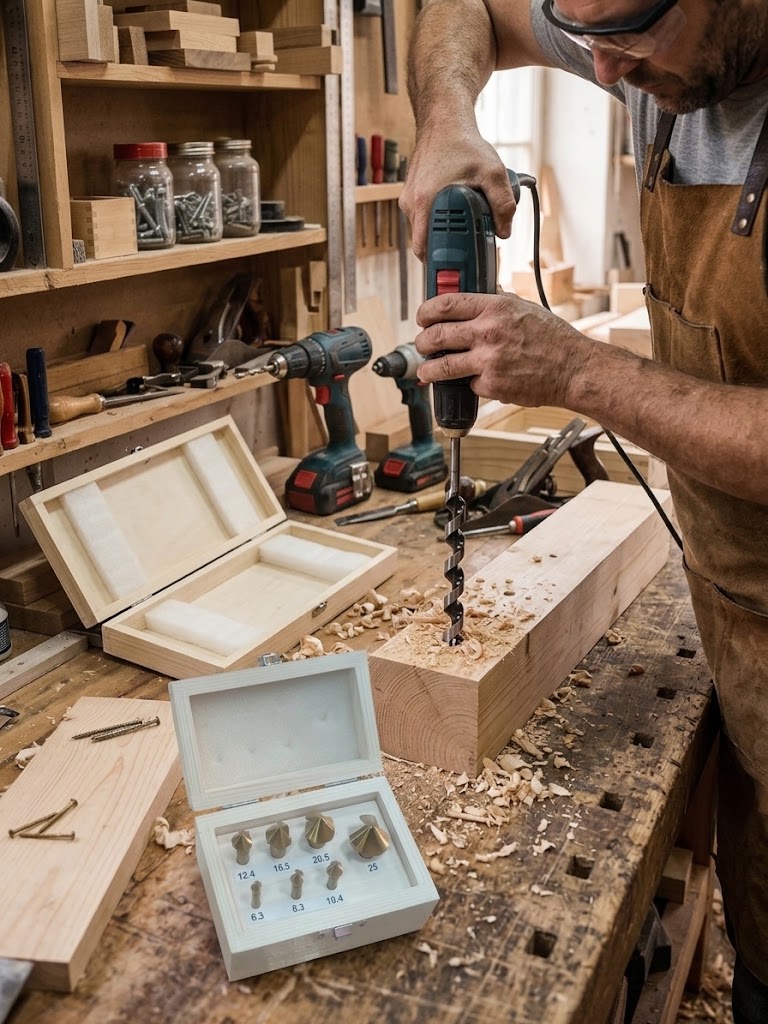 Set de mechas largas helicoidales para madera