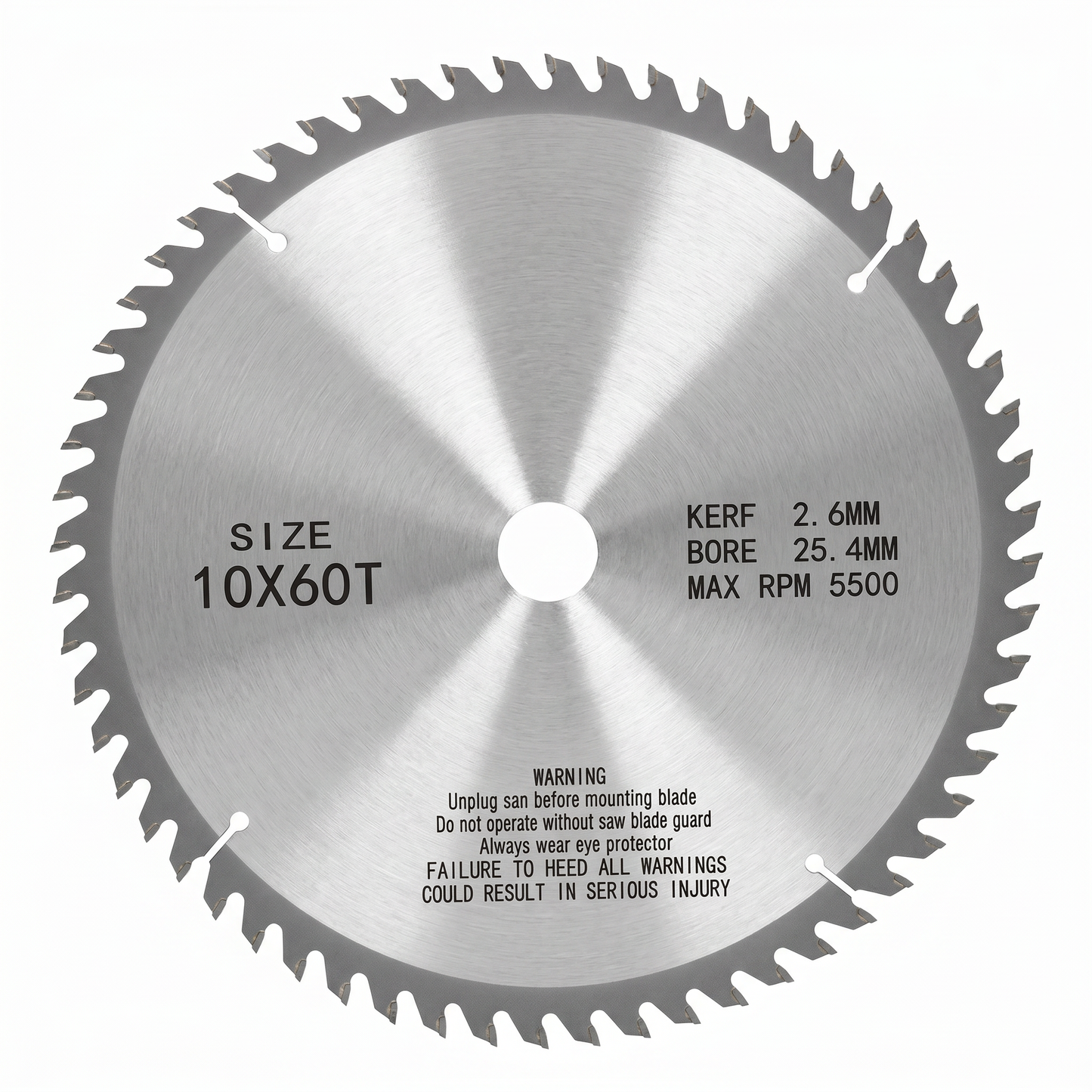 Disco de sierra Maxtool para madera y materiales varios diametro 250mm (10") 60 Dientes
