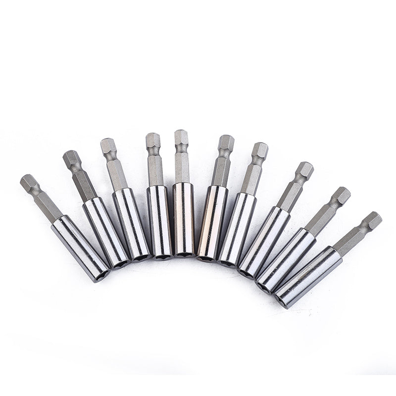 Pack de alargues para punta de atornilladora 60mm con acople hexagonal 10 unidades