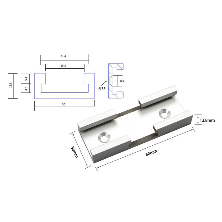 T Track , Union cruce para guias
