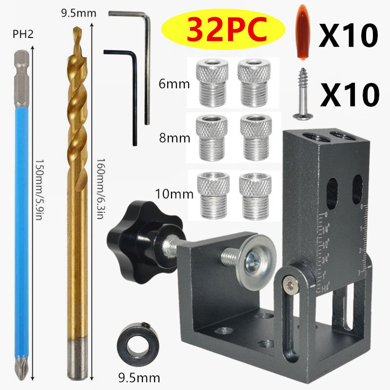 Plantilla jig para colcoar tornillos inclinados 15 grados (Pocket Hole)