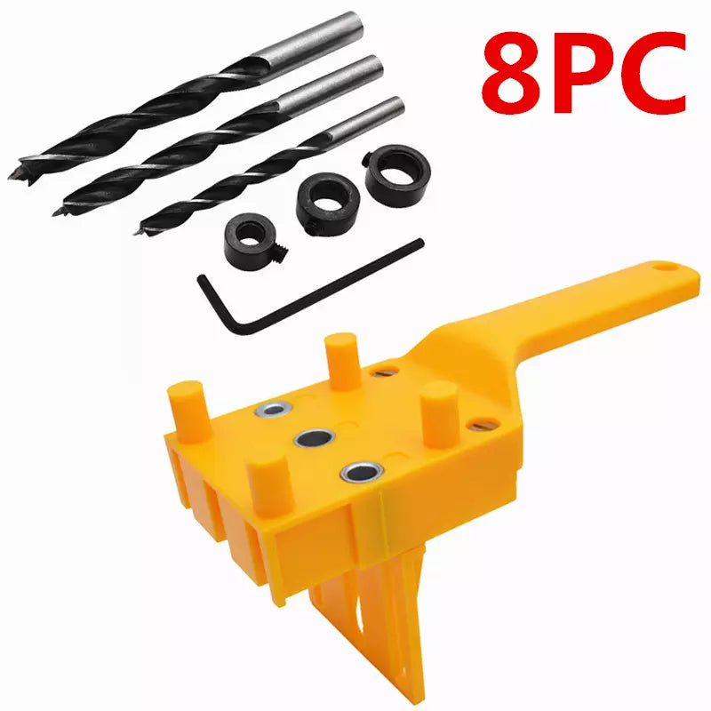 Plantilla jig con mechas y topes para entarugar 6mm, 8mm y 10mm