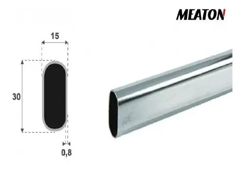 Barrote oval hierro cromado 3 metros