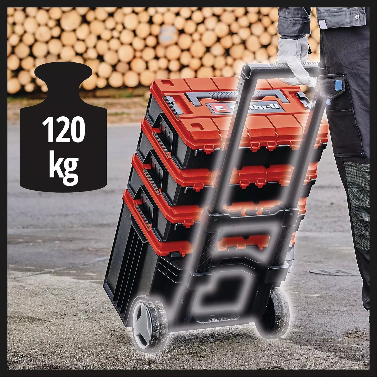 Maletin Apilable Einhell E-case Tower 32x41cm Rojo