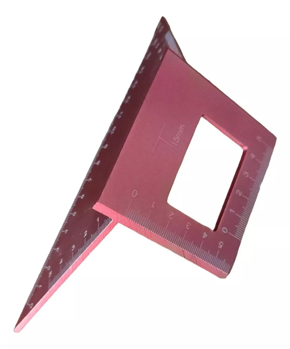 Escuadra De Precisión, Doble Aluminio 45 Y 45 Grados Pro