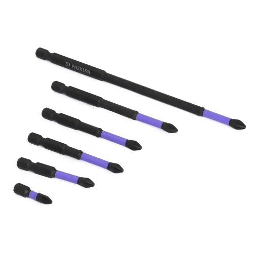 Set De 6 Punta Para Atornilladora De Impacto Ph2 Magneticas