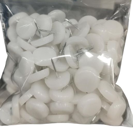 Pata de clavar color blanco plastico 16mm x 100 unidades