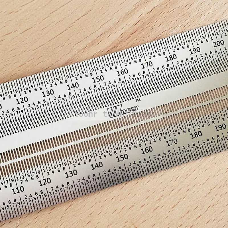 Regla de presicion acero inoxidable microperforada 400mm paso de 1/4 de milimetro