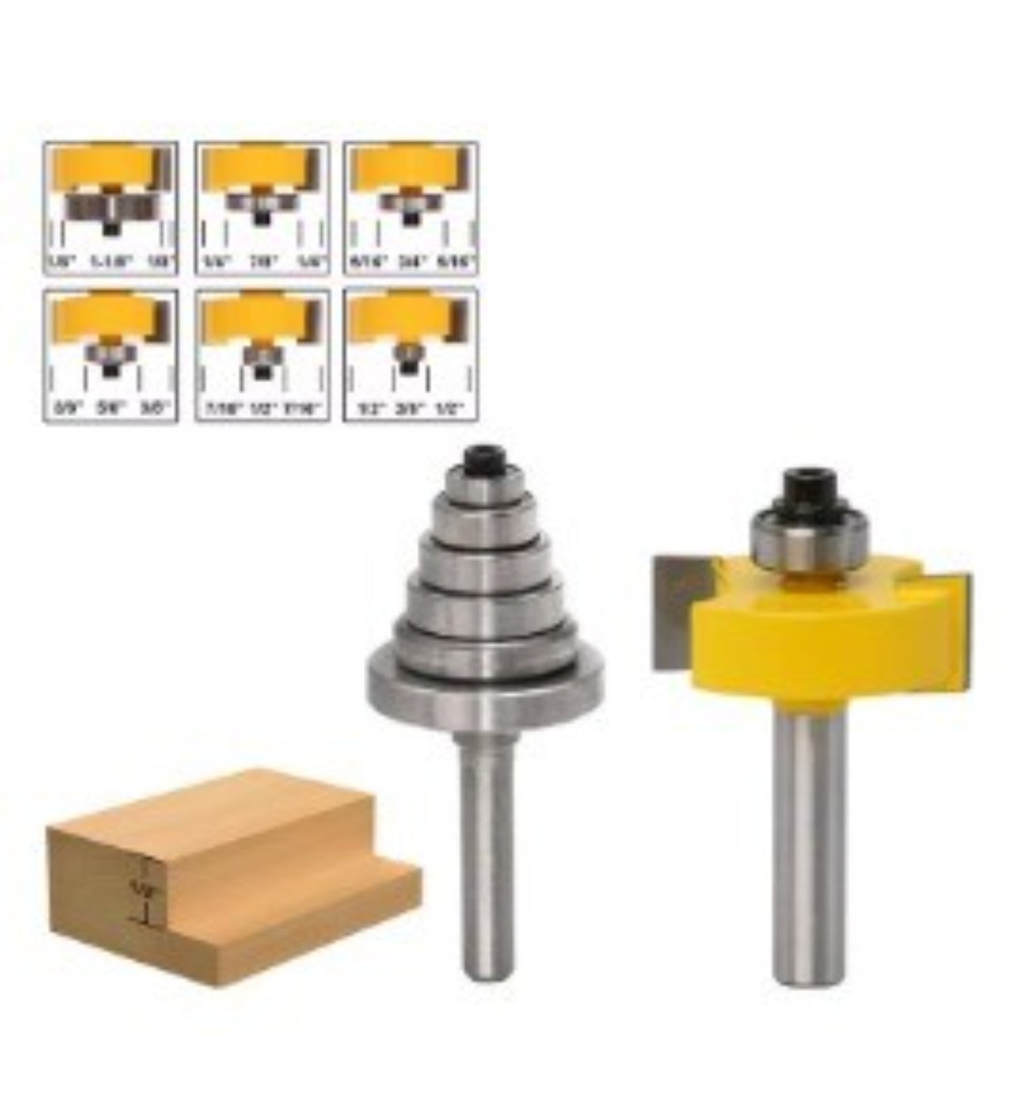 Fresa de rebaje y ranurado copiadora vastago 8mm con 7 rodamientos