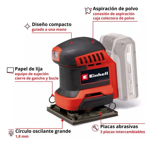 Lijadora Con Batería Te-os 18/113 3x Li - Solo Einhell