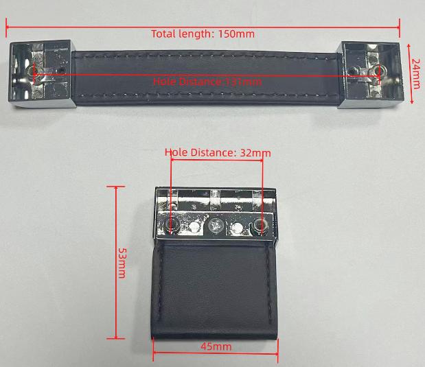 Tirador cuero y niquel 32mm