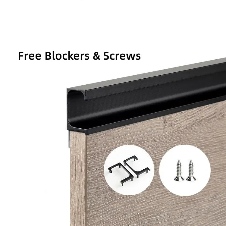 Perfil tirador de encastre para 18mm tipo G negro 3m acepta embellecedores