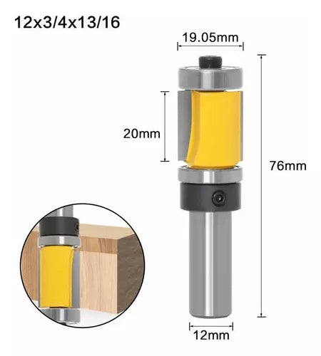 Fresa Plana Copiadora Eje 1/2 X 3/4 X 20mm Doble Ruleman