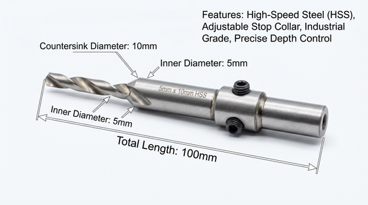 Mecha Broca Avellanadora KWS industrial Avellanado 10mm Centro 5mm