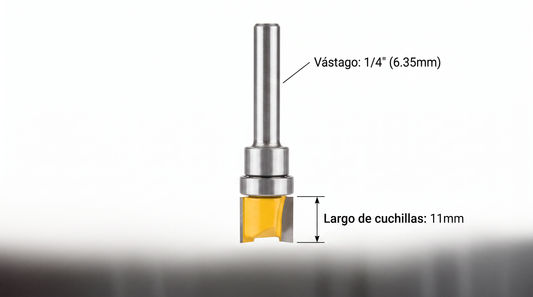 Fresa corte y copiado un ruleman vastago de 1/4" x 1/2" x 11mm