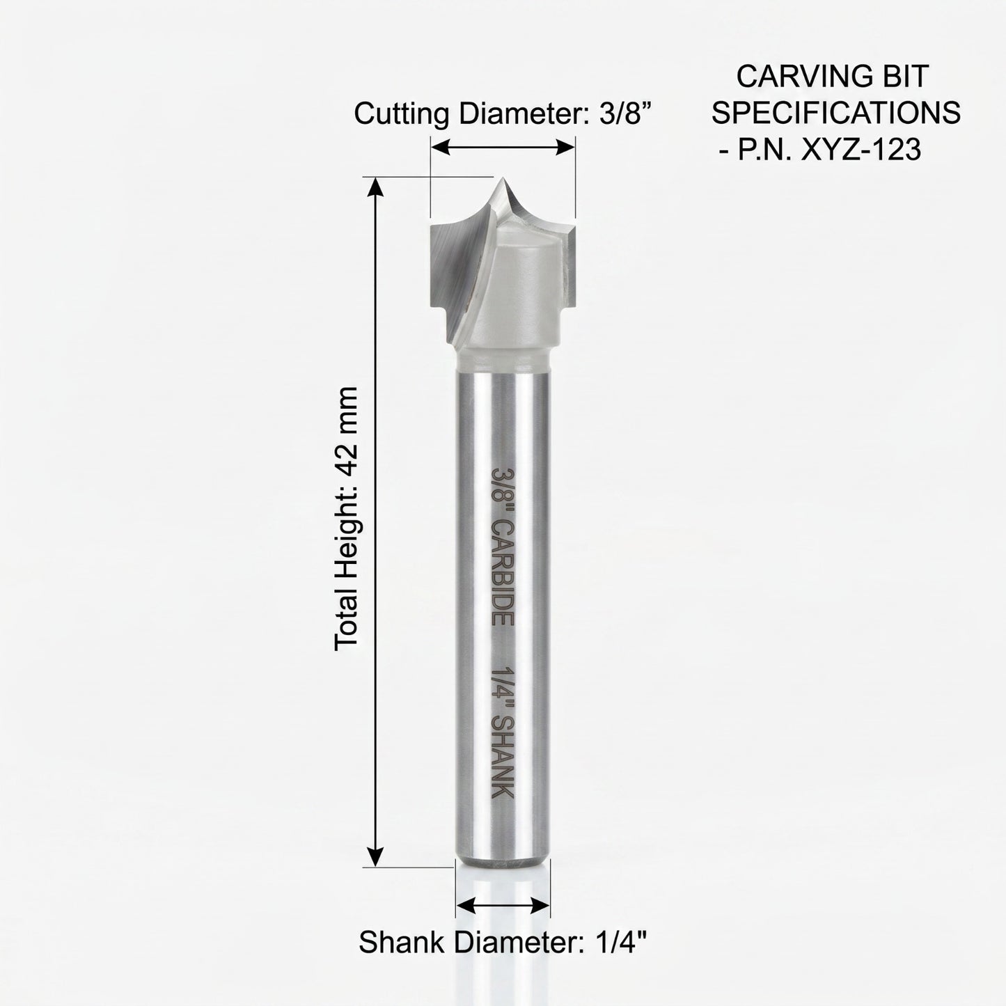 Fresa de Grabado KWS Vastago 1/4" diametro 3./8"