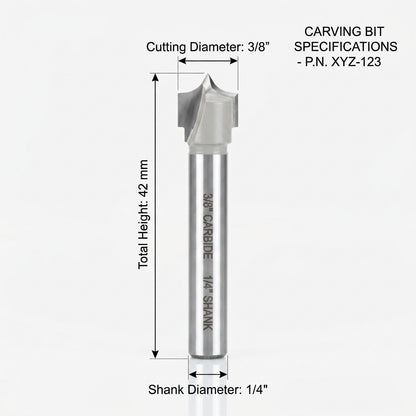 Fresa de Grabado KWS Vastago 1/4" diametro 3./8"