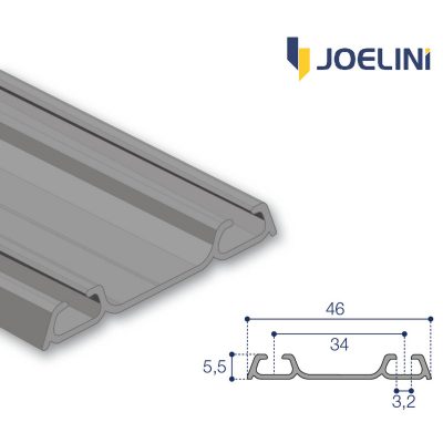 Riel inferior para sistema corredizo 3m Aluminio