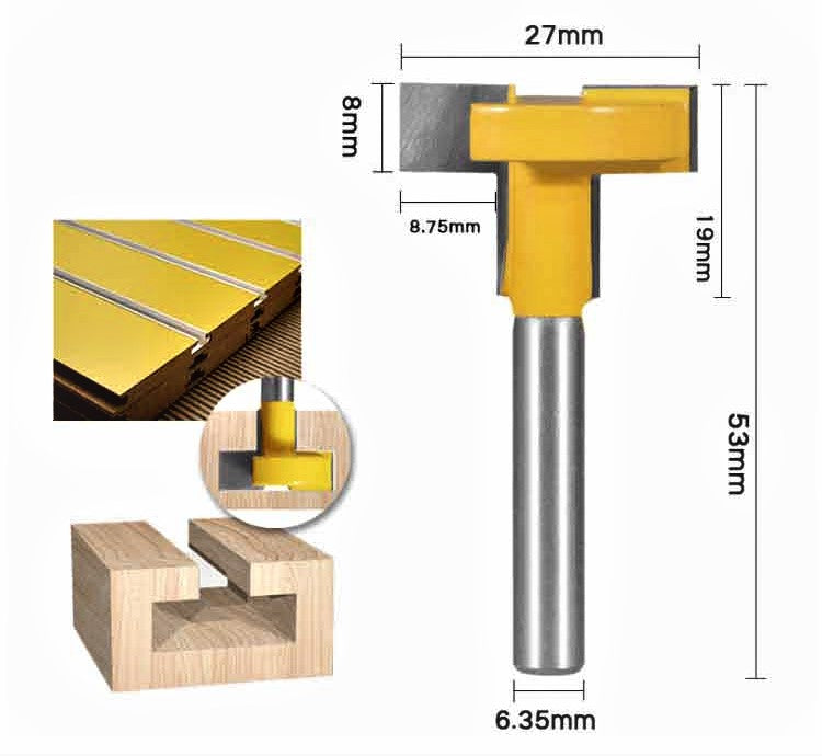 Fresa eje 1/4 (6mm) doble filo ranurado slot wall