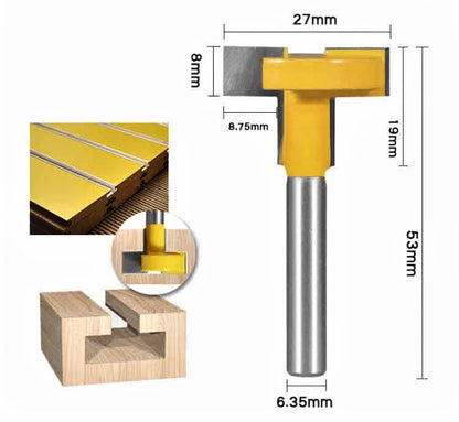 Fresa eje 1/4 (6mm) doble filo ranurado slot wall