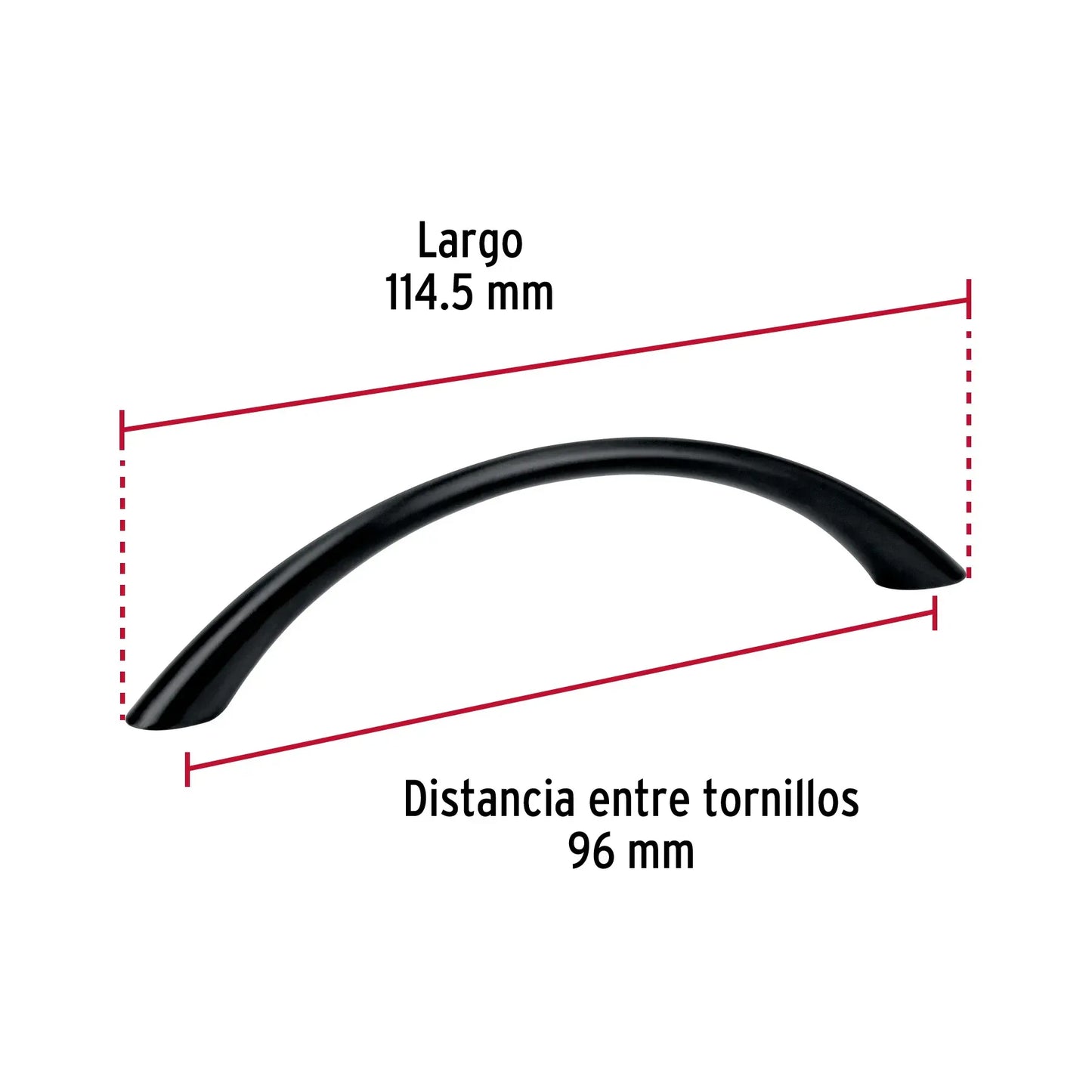 Tirador Arco 96 mm Negro