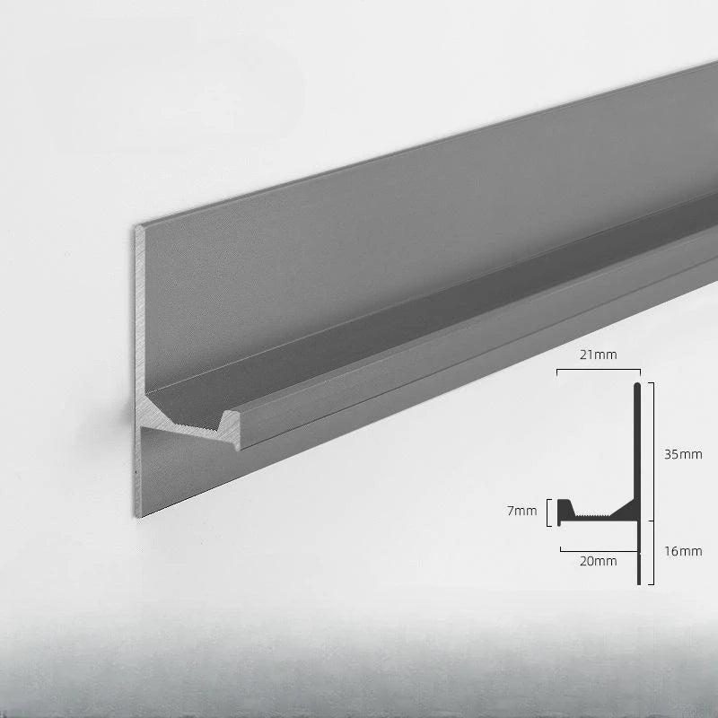 Perfil tirador aluminio gris 3m para placa 18mm acepta embellecedores