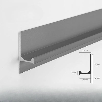 Perfil tirador aluminio gris 3m para placa 18mm acepta embellecedores