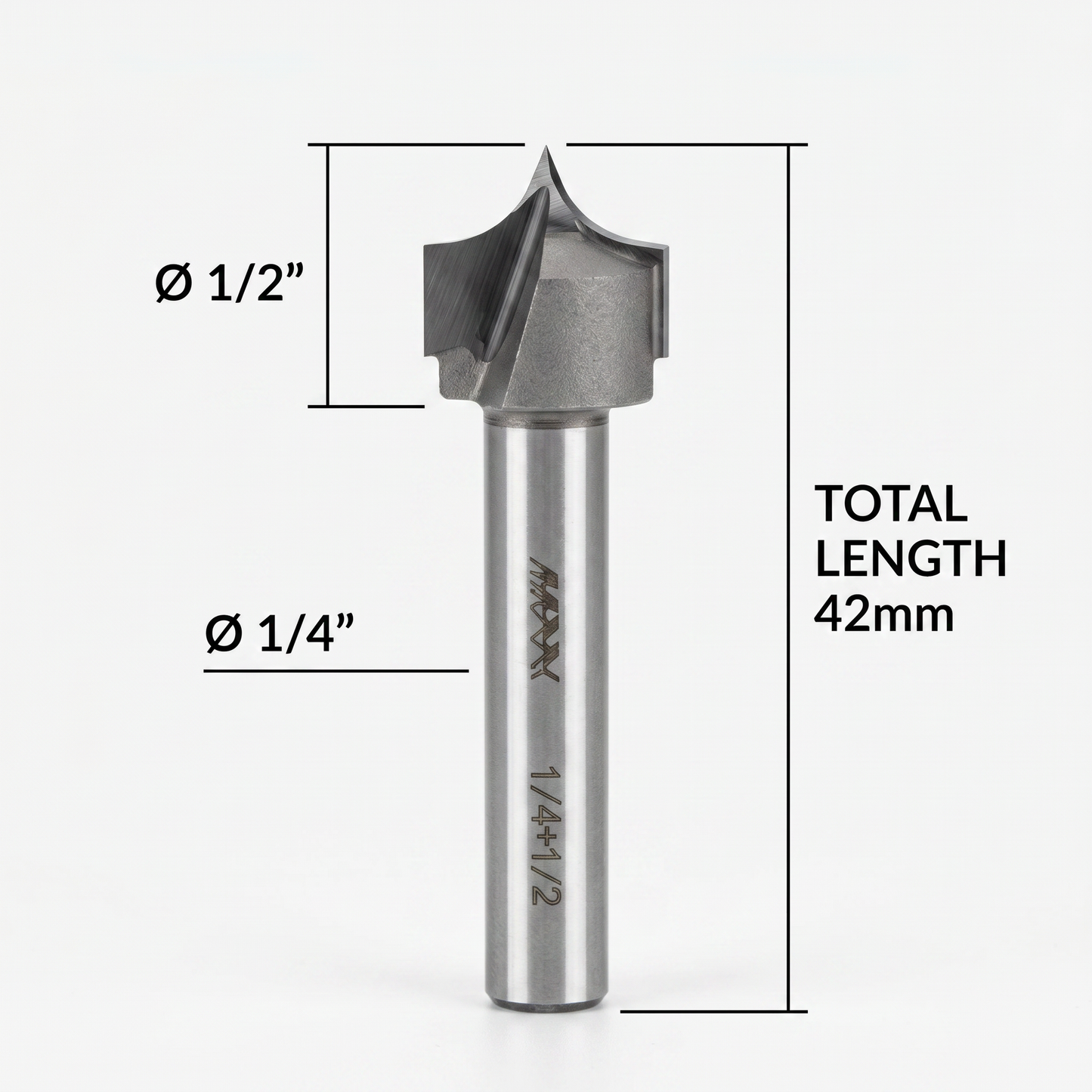 Fresa de Grabado KWS Vastago 1/4" diametro 1/2"