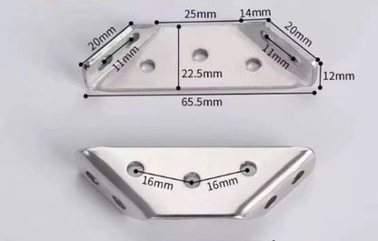 Escuadra 3 Caras Acero Cromado Con Tornillos (10 Unid)