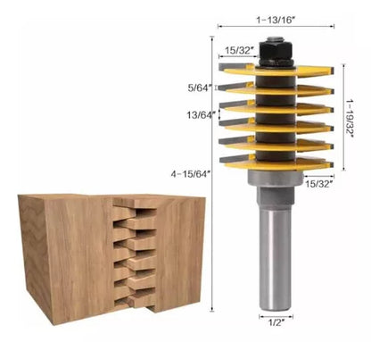 Fresa Eje 1/2 Finger Joint Ajustable 6 Dientes X 2