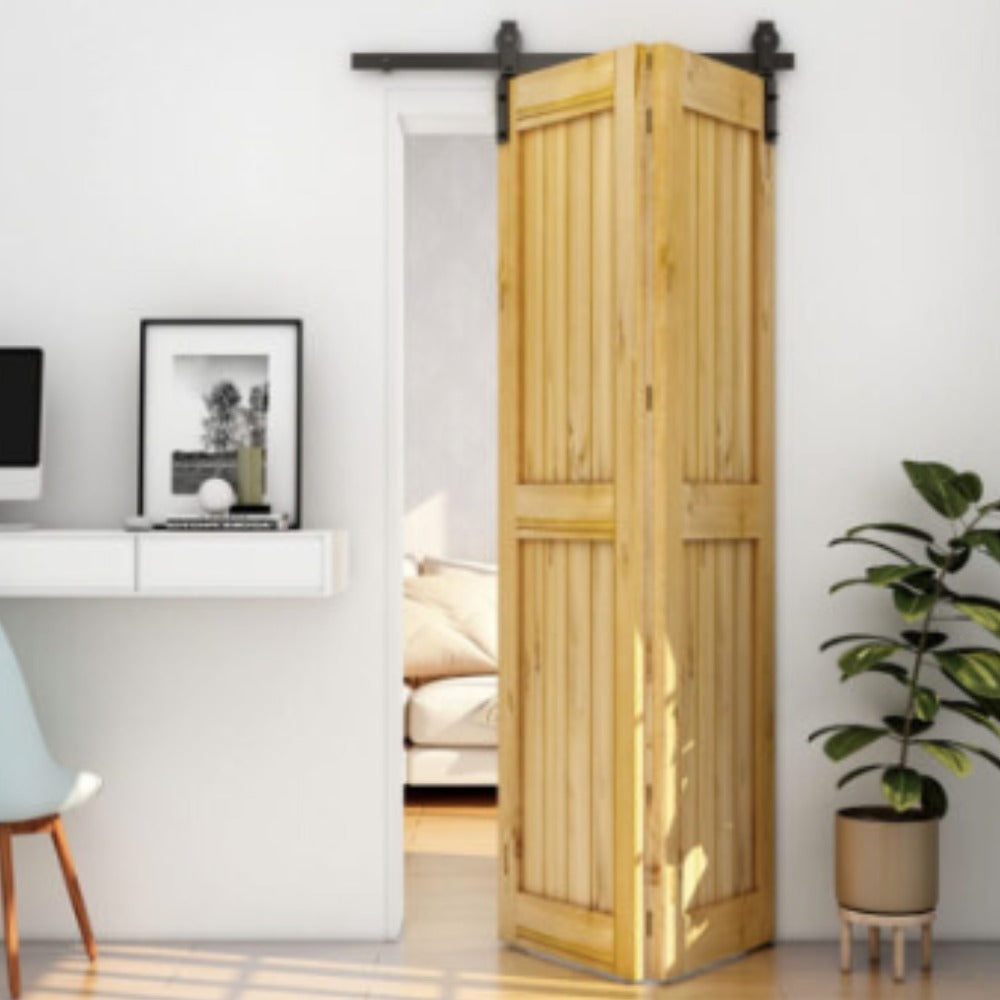 Kit  Para Puerta Plegable Tipo Rústica Granero Rancho 1.2m