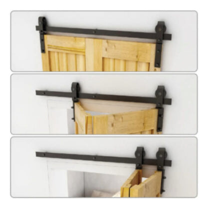 Kit  Para Puerta Plegable Tipo Rústica Granero Rancho 1.2m