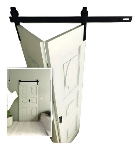 Kit  Para Puerta Plegable Tipo Rústica Granero Rancho 1.2m
