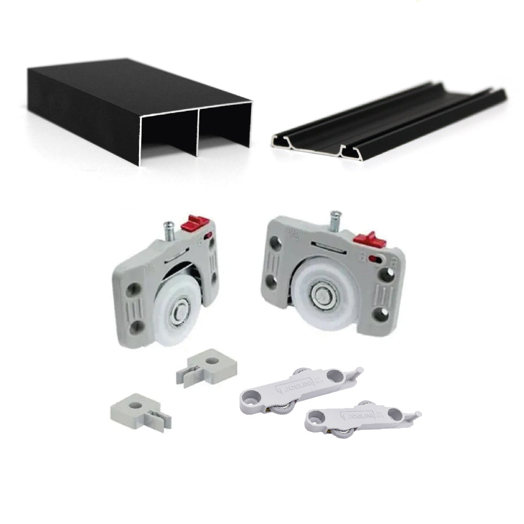 Kit Puertas Corredizas 2 puertas 2 metros joelini Negro