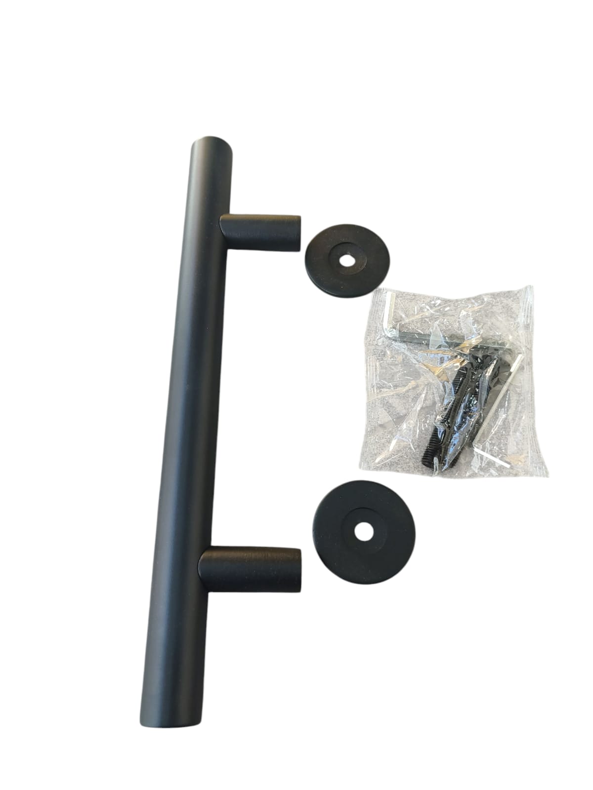 Tirador Manijon Doble De Acero Inoxidable Color Negro 30cm