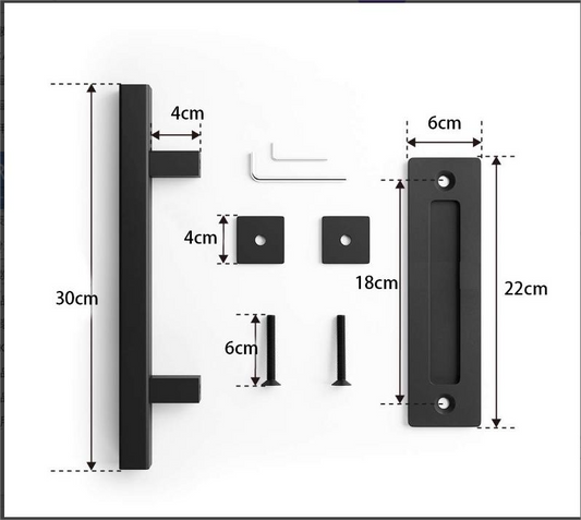 Tirador Doble Manijon - Cubeta De Acero Inoxidable Color Negro 30cm Prisma rectangular