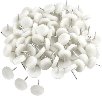 Pata de clavar color blanco plastico 16mm x 100 unidades