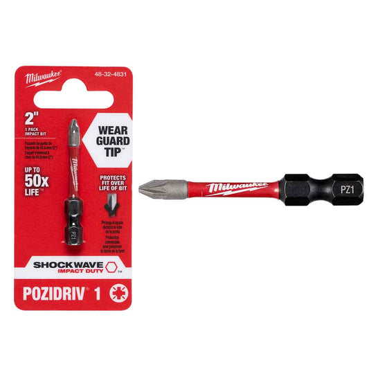 Punta Pozidriv PZ 2 -x1 Unidad - Larga 2'' 48-32-4832 Milwaukee