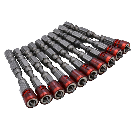 Puntas PH2 con ring magnetico y encastre rapido hexagonal de 1/4"  (10/Unidades)