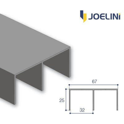 Riel superior para sistema corredizo 3m Aluminio