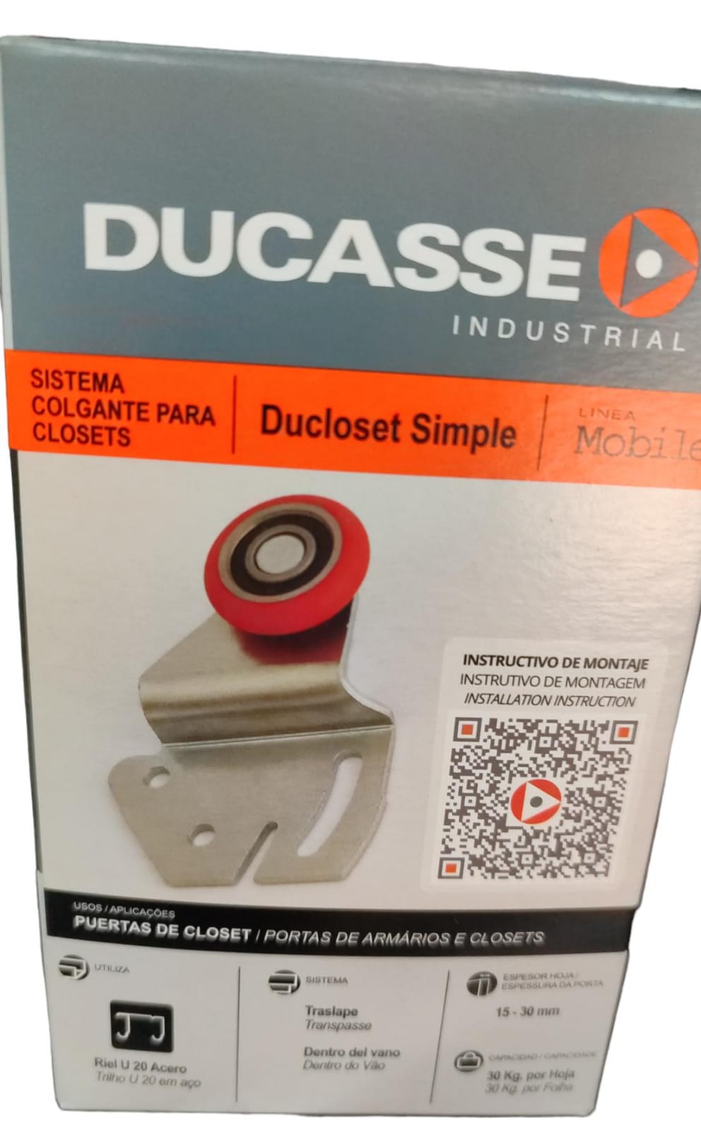 Sistema De Ruedas Duscloset Simple ( 2 Puertas) Ducasse