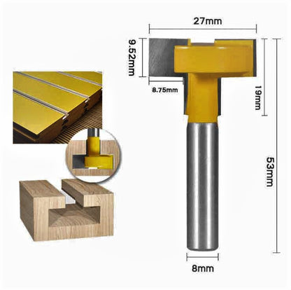 Fresa eje 1/4 (6mm) doble filo ranurado slot wall